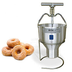 We also have donut deositors for donuts, donut holdes, french crullers, loukomades, and churros.  We sell both manual and motorized depositors in many different sizes.