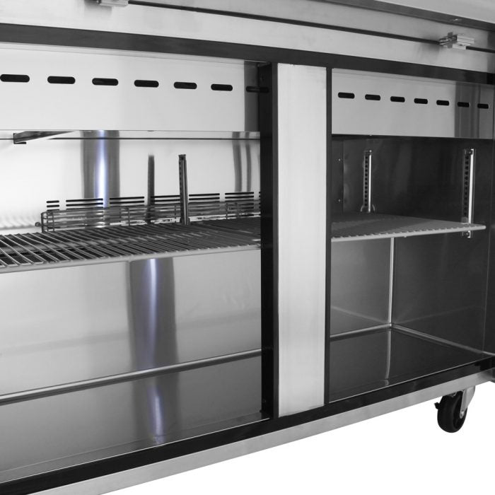 Turbo Air MST-48-18-N M3 Series 48" 2 Door Mega Top Stainless Steel Refrigerated Sandwich Prep Table - Donut-Equipment.com
