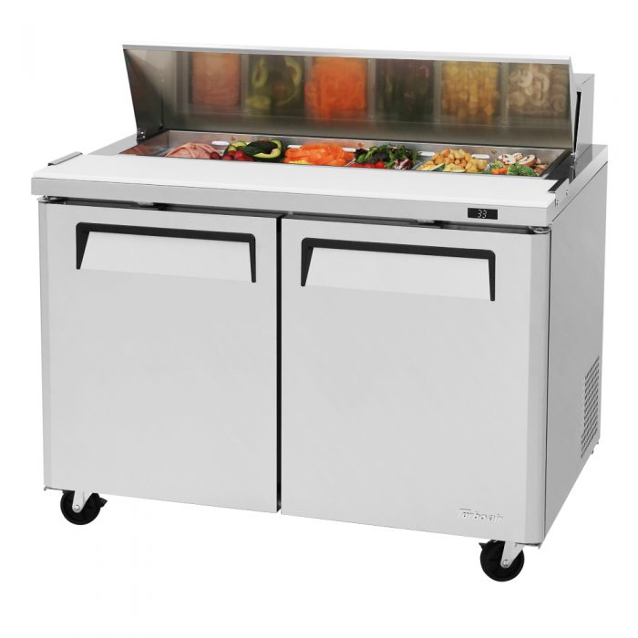 Turbo Air MST-48-N M3 Series 48" 2 Door Stainless Steel Refrigerated Sandwich Prep Table - Donut-Equipment.com