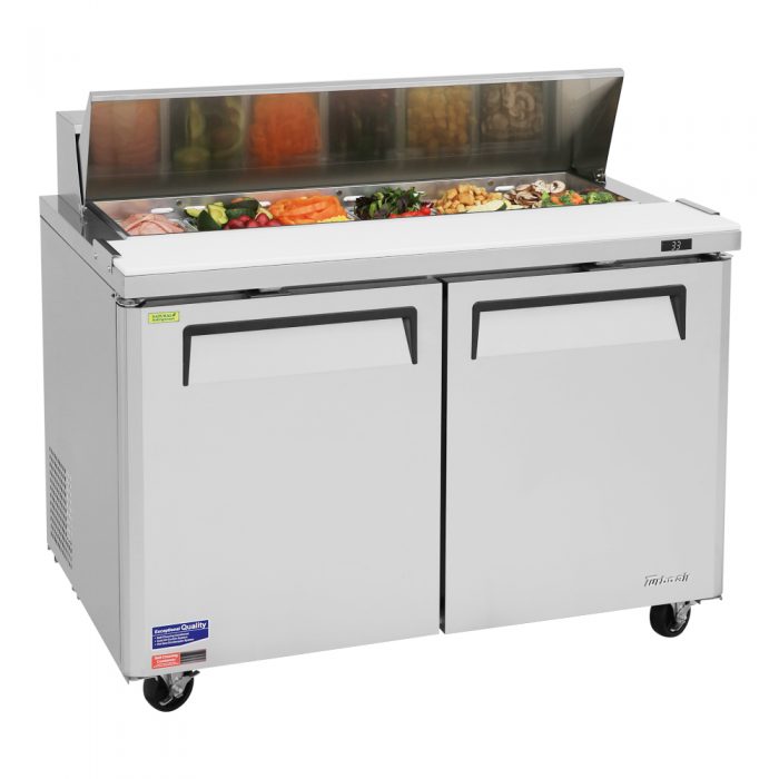 Turbo Air MST-48-N M3 Series 48" 2 Door Stainless Steel Refrigerated Sandwich Prep Table - Donut-Equipment.com