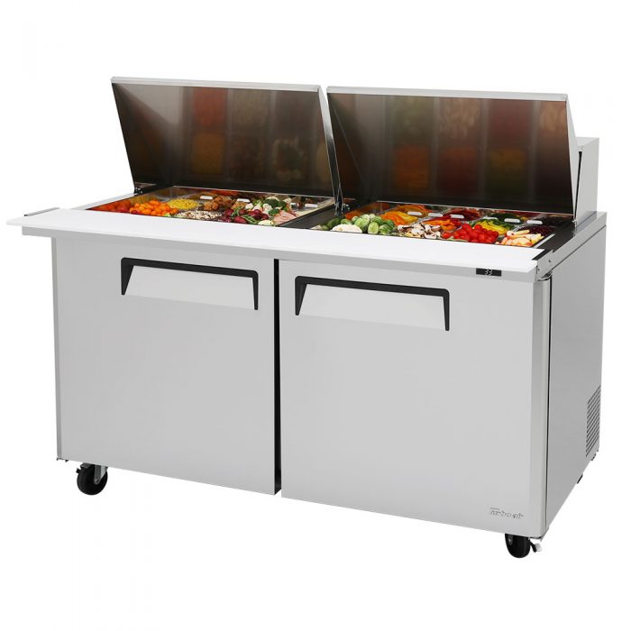 Turbo Air MST-60-24-N M3 Series 60" 2 Door Mega Top Stainless Steel Refrigerated Sandwich Prep Table - Donut-Equipment.com