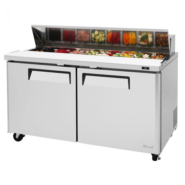 Turbo Air MST-60-N M3 Series 60" 2 Door Stainless Steel Refrigerated Sandwich Prep Table - Donut-Equipment.com