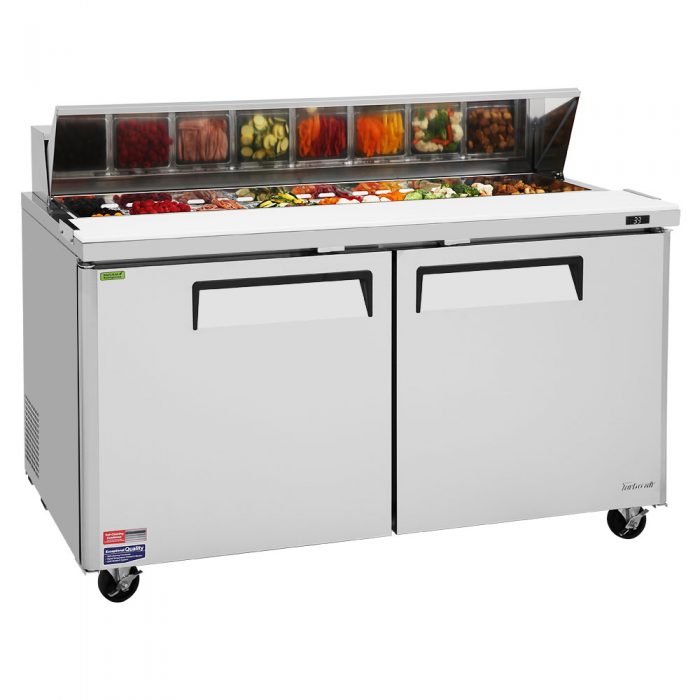 Turbo Air MST-60-N M3 Series 60" 2 Door Stainless Steel Refrigerated Sandwich Prep Table - Donut-Equipment.com