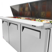 Turbo Air MST-72-30-N M3 Series 72" 3 Door Mega Top Stainless Steel Refrigerated Sandwich Prep Table - Donut-Equipment.com