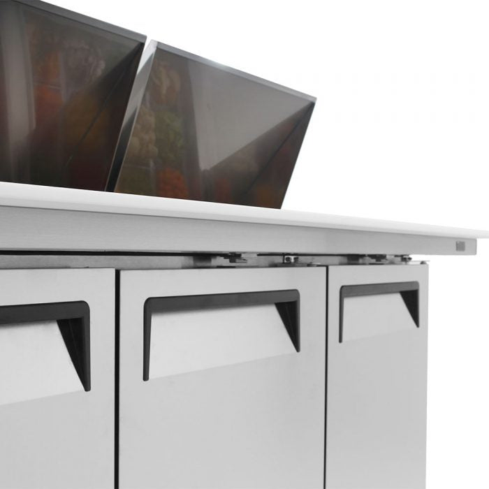 Turbo Air MST-72-30-N M3 Series 72" 3 Door Mega Top Stainless Steel Refrigerated Sandwich Prep Table - Donut-Equipment.com