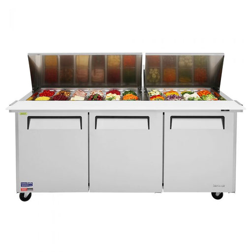 Turbo Air MST-72-30-N M3 Series 72" 3 Door Mega Top Stainless Steel Refrigerated Sandwich Prep Table - Donut-Equipment.com