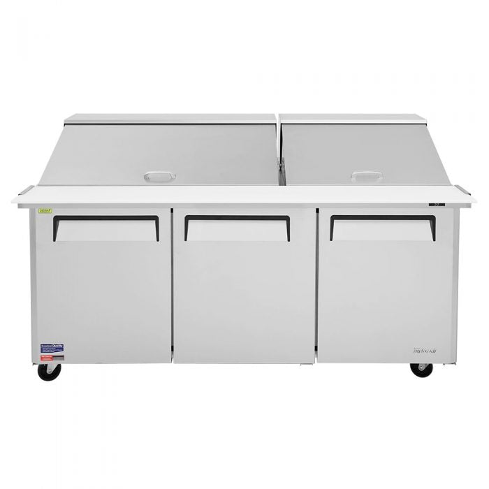 Turbo Air MST-72-30-N M3 Series 72" 3 Door Mega Top Stainless Steel Refrigerated Sandwich Prep Table - Donut-Equipment.com