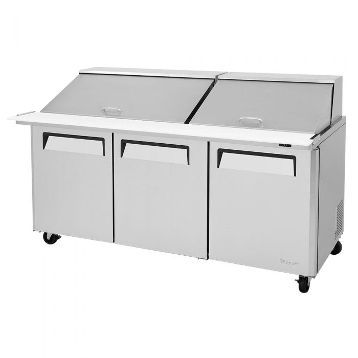 Turbo Air MST-72-30-N M3 Series 72" 3 Door Mega Top Stainless Steel Refrigerated Sandwich Prep Table - Donut-Equipment.com