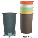 Faribo P300 W/C Nesting 30 Gallon Drum with Cover, 21" Top Diameter x 17" Bottom Diameter x 29"H, 30 Gallon - Donut-Equipment.com