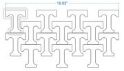 3.5” x 4.0” “T” cutter aluminum by 4 across Rotary Cutter for Machine Use - Donut-Equipment.com