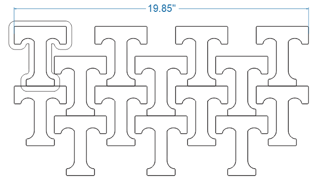 3.5” x 4.0” “T” cutter aluminum by 4 across Rotary Cutter for Machine Use - Donut-Equipment.com