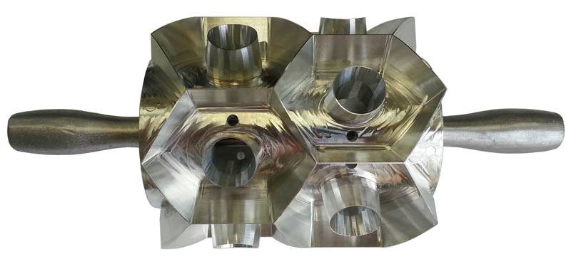 Junior Hexagon Two Row Donut Cutter with Larger 1-1/4 inch center hole - Donut-Equipment.com