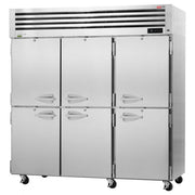 Turbo Air PRO-77R-6R-PT-N 77 3/4" Three Section Reach In Refrigerator, (12) Left/Right Hinge Solid Doors, 115v - Donut-Equipment.com