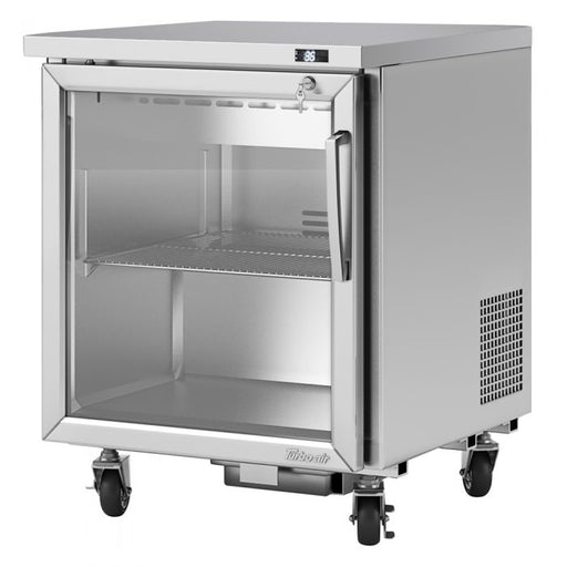 Turbo Air PUR-28-G-N 27 1/2" W Undercounter Refrigerator w/ 1 Section & 1 Glass Door - Donut-Equipment.com