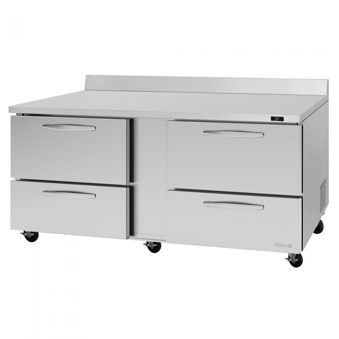 Turbo Air PWR-72-D4-N 72 1/4" Worktop Refrigerator w/ 2 Sections, 4 Drawers - Donut-Equipment.com
