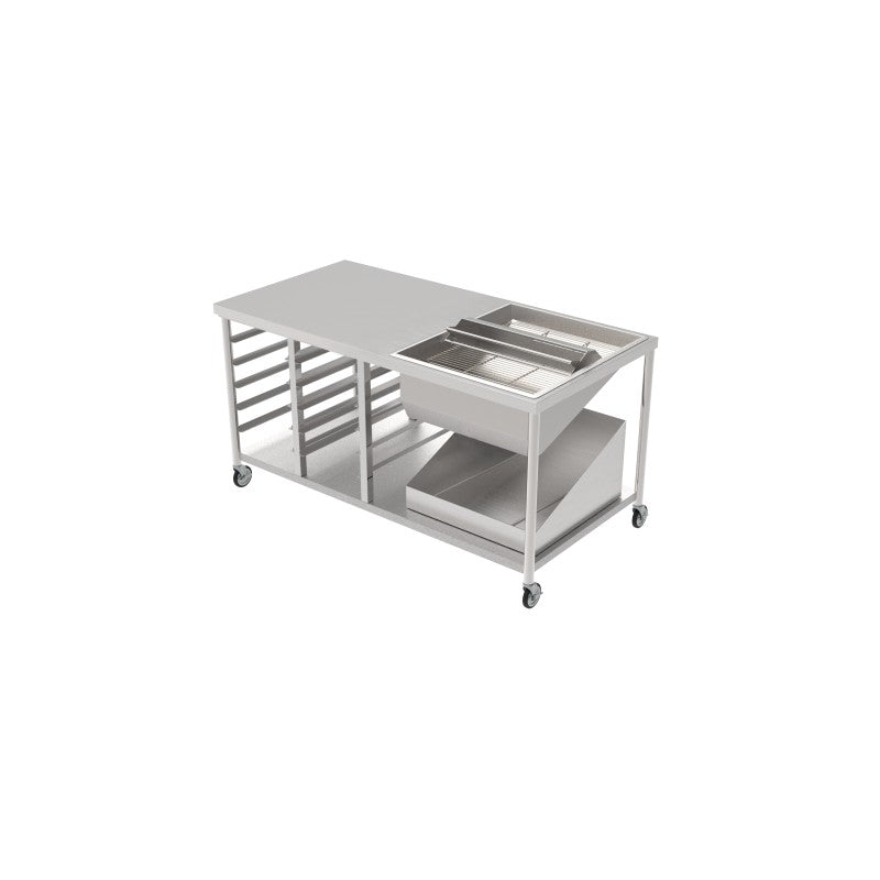 GSW USA DN-TBL Donut Table 34" x 66" Stainless Steel with Glazing Dipper & Sugar Pan - Donut-Equipment.com