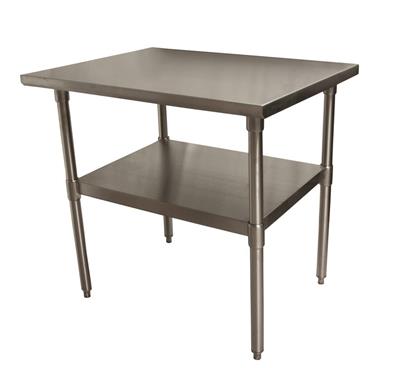 BK Resources 36" x 24" 18 Gauge Stainless Steel Work Table with Undershelf – Prep Table - Donut-Equipment.com