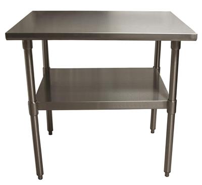 BK Resources 36" x 24" 18 Gauge Stainless Steel Work Table with Undershelf – Prep Table - Donut-Equipment.com