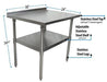 BK Resources 30" x 24" 18 Gauge Stainless Steel Work Table with Undershelf & 1.5" Riser – Prep Table - Donut-Equipment.com