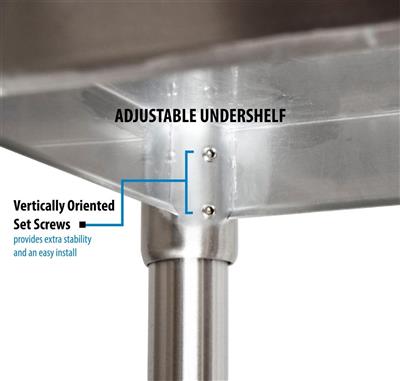 BK Resources 36" x 24" 18 Gauge Stainless Steel Work Table with Undershelf & 1.5" Riser – Prep Table - Donut-Equipment.com