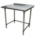 BK Resources 48" x 24" 18 Gauge Stainless Steel Work Table with Open Base & 1.5" Riser – Prep Table - Donut-Equipment.com