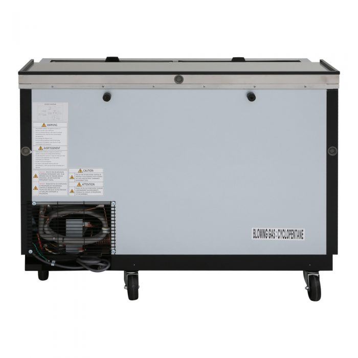 Turbo Air TBC-50SB-N6 50" Super Deluxe Black Exterior Bottle Cooler 2 Lids - Donut-Equipment.com