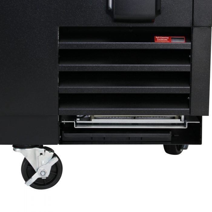 Turbo Air TBC-50SB-N6 50" Super Deluxe Black Exterior Bottle Cooler 2 Lids - Donut-Equipment.com