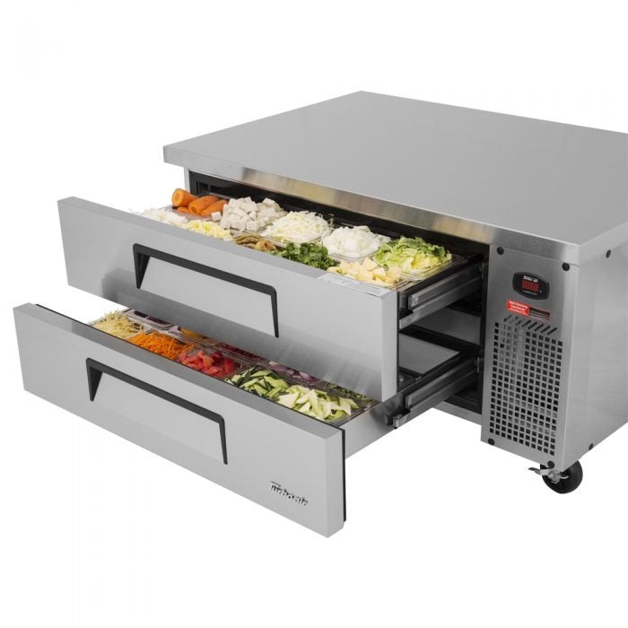 Turbo Air TCBE-48SDR-E-N 53 5/8" Super Deluxe Chef Base Refrigerator with (2) Drawers – 115v - Donut-Equipment.com