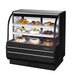 Turbo Air TCGB-48-B-N 48-1/2" Curved Glass Full-Service Refrigerated Bakery Display Case, 3 Levels, Black Exterior, 115v - Donut-Equipment.com