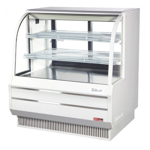 Turbo Air TCGB-48DR-W 48-1/2" Curved Glass Full-Service Dry Bakery Display Case, 3 Levels, White Exterior, 115v - Donut-Equipment.com