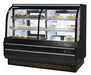 Turbo Air TCGB-60CO-B-N 60-1/2" Curved Glass Full-Service Dual Zone Dry/Refrigerated Bakery Display Case, 3 Levels, Black Exterior, 115v - Donut-Equipment.com