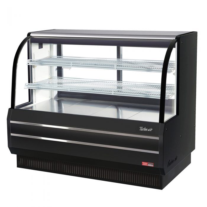 Turbo Air TCGB-60DR-B 60-1/2" Curved Glass Full-Service Dry Bakery Display Case, 3 Levels, Black Exterior, 115v - Donut-Equipment.com