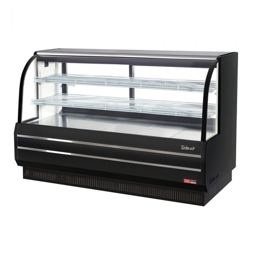 Turbo Air TCGB-72DR-B 72" Curved Glass Full-Service Dry Bakery Display Case, 3 Levels, Black Exterior, 115v - Donut-Equipment.com