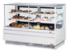 Turbo Air TCGB-72UF-CO-W-N 72-1/2" Straight Glass Full-Service Dual Zone Dry/Refrigerated Deli Display Case, 3 Levels, White Exterior, 115v - Donut-Equipment.com