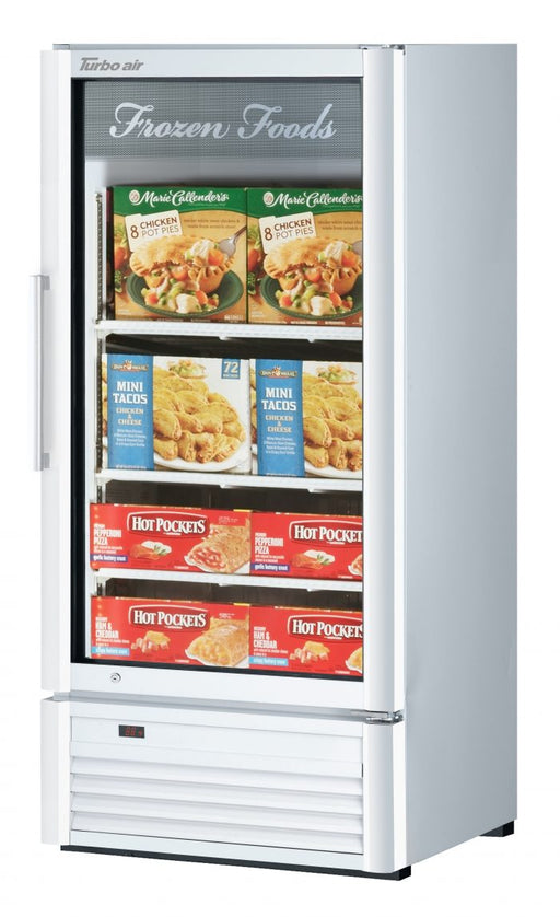 Turbo Air TGF-10SD-N 25 3/4" White Super Deluxe Countertop Display Freezer – (1) Swing Door, LED Interior Lighting, 115v - Donut-Equipment.com
