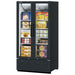 Turbo Air TGF-35SDHB-N 39 1/2" Black Super Deluxe Two Section Display Freezer w/ Swing Doors – Bottom Mount Compressor, LED Lighting, 115v - Donut-Equipment.com