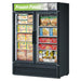 Turbo Air TGF-47SDB-N 51 1/8" Black Super Deluxe Two Section Display Freezer – (2) Swing Doors, LED Interior, 115v - Donut-Equipment.com
