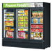 Turbo Air TGF-72SD-N-B 78" White Super Deluxe Three Section Display Freezer – (3) Swing Doors, LED Lighting, 115v - Donut-Equipment.com