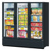 Turbo Air TGF-72SDHB-N 78" Black Super Deluxe Three Section Display Freezer w/ Swing Doors – Bottom Mount Compressor, LED Lighting, 115v - Donut-Equipment.com