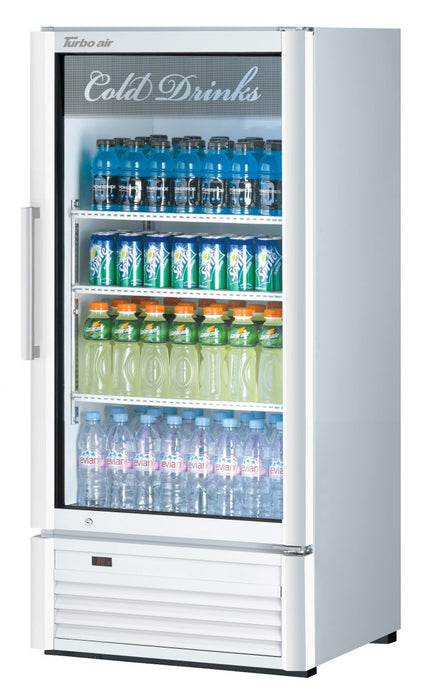 Turbo Air TGM-10SD-N6 26" White Super Deluxe Countertop Refrigerator w/ Glass Swing Door – Front Access, LED Lighting, 115v - Donut-Equipment.com