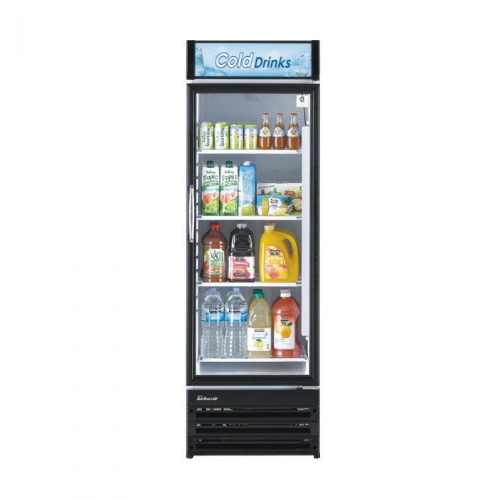 Turbo Air TGM-14RV-N6 24" Glass Door Merchandiser Refrigerator – One Section, Swing Door, LED Interior Lighting, 115v - Donut-Equipment.com