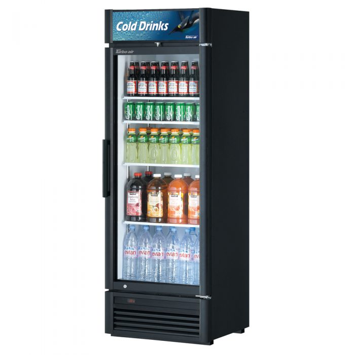 Turbo Air TGM-15SDB-N6 27" Black Super Deluxe Countertop Refrigerator w/ Glass Swing Door – LED Lighting, Front Access, 115v - Donut-Equipment.com