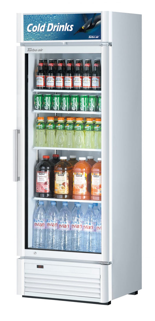 Turbo Air TGM-15SD-N6 27" White Super Deluxe Countertop Refrigerator w/ Glass Swing Door – LED Lighting, Front Access, 115v - Donut-Equipment.com