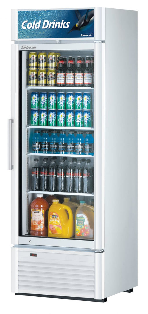 Turbo Air TGM-20SD-N6 27" White Super Deluxe Countertop Refrigerator w/ Glass Swing Door – LED Lighting, Front Access, 115v - Donut-Equipment.com