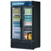 Turbo Air TGM-35SDB-N 39 1/2" Black Super Deluxe Glass Door Refrigerator – Two Swing Doors, LED Lighting, 115v - Donut-Equipment.com