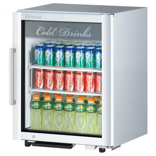 Turbo Air TGM-5SD-N6 25" White Super Deluxe Countertop Refrigerator w/ Glass Swing Door – Front Access, LED Lighting, 115v - Donut-Equipment.com