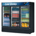 Turbo Air TGM-72SDB-N 78" Black Super Deluxe Glass Door Refrigerator – Three Swing Doors, LED Lighting, 115v - Donut-Equipment.com