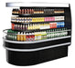 Turbo Air TIOM-48RSB-N 48" Black Horizontal Island Open Air Cooler with (4) Levels, 220v/1ph - Donut-Equipment.com
