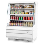 Turbo Air TOM-40MW-N 39" White Vertical Open Air Cooler – 4 Levels, 115v - Donut-Equipment.com