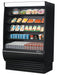 Turbo Air TOM-48DXB-SP-N 48" Black Extra Deep Vertical Open Air Cooler w/ Solid Side Panels, (5) Levels, 115v - Donut-Equipment.com